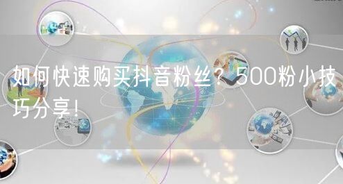 如何快速购买抖音粉丝？500粉小技巧分享
