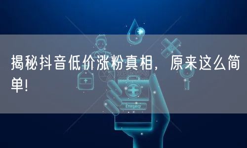 揭秘抖音低价涨粉真相，原来这么简单!