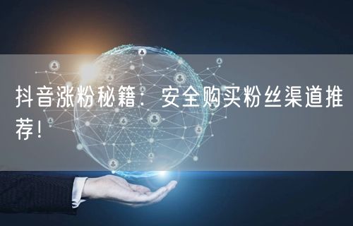 抖音涨粉秘籍：安全购买粉丝渠道推荐！