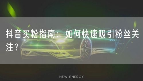 抖音买粉指南：如何快速吸引粉丝关注？