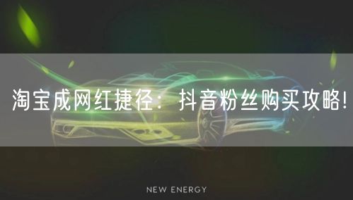 淘宝成网红捷径:抖音粉丝购买攻略!