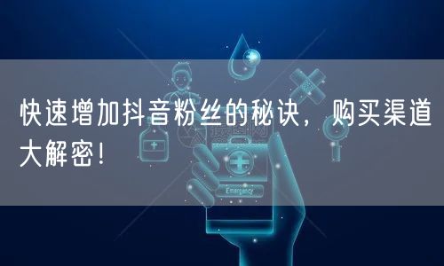 快速增加抖音粉丝的秘诀，购买渠道大解密！