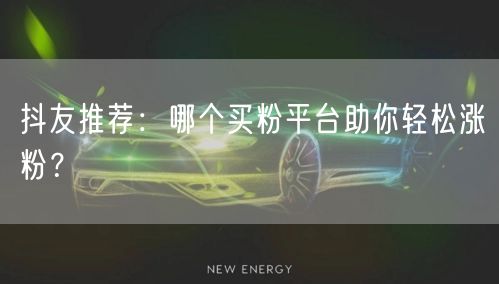 抖友推荐：哪个买粉平台助你轻松涨粉？