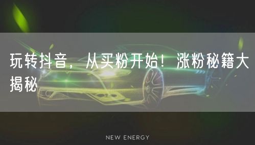 玩转抖音，从买粉开始！涨粉秘籍大揭秘