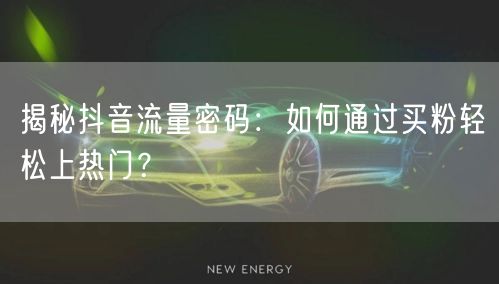 揭秘抖音流量密码:如何通过买粉轻松上热门?
